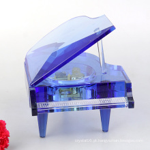 Caixa de música de piano de cristal de gravura personalizada para presente de casamento